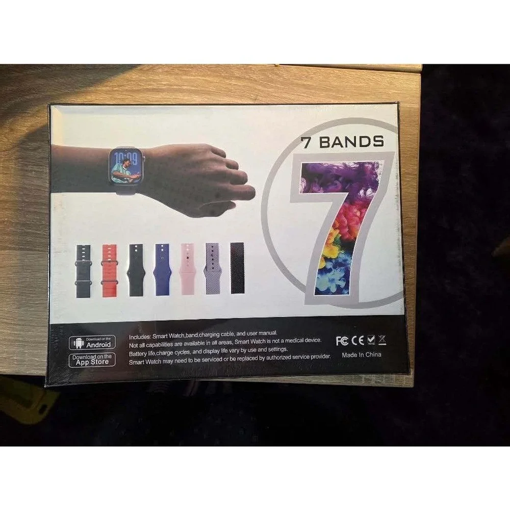 GUS-07 Series 11 Smart Watch AMOLED 7-in-1 Set with 7 Bands Silver
